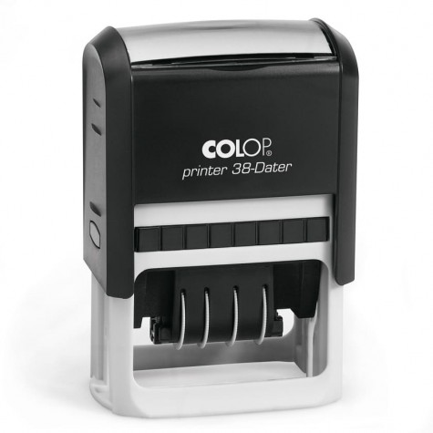 COLOP Printer 38 Dátum fekete önfestékező dátumbélyegző tetszőleges szöveggel