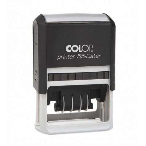 COLOP Printer 55 Dátum fekete önfestékező dátumbélyegző tetszőleges szöveggel