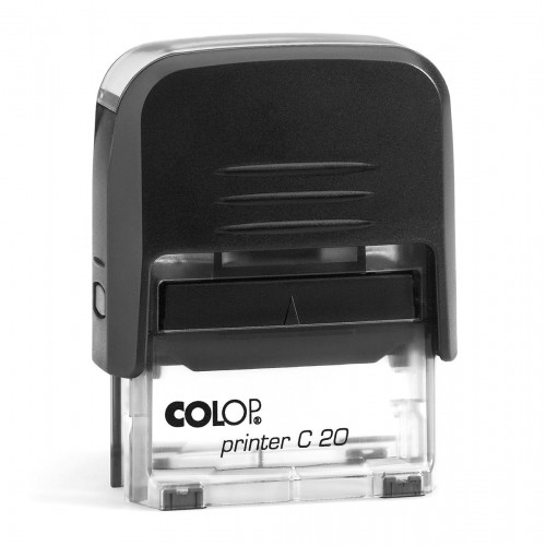 COLOP Printer C 20 fekete átlátszó aljjal - önfestékező szövegbélyegző - 4 sor