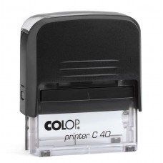 COLOP Printer C 40 fekete átlátszó aljjal - önfestékező szövegbélyegző - 6 sor