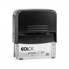 COLOP Printer C 50 fekete átlátszó aljjal - önfestékező szövegbélyegző - 8 sor