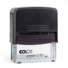 COLOP Printer C 60 fekete átlátszó aljjal - önfestékező szövegbélyegző - 10 sor