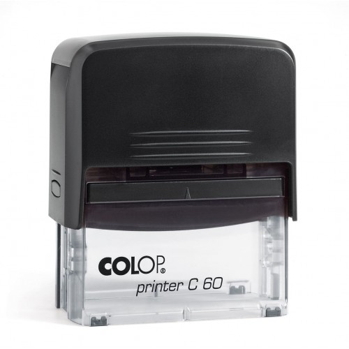 COLOP Printer C 60 fekete átlátszó aljjal - önfestékező szövegbélyegző - 10 sor