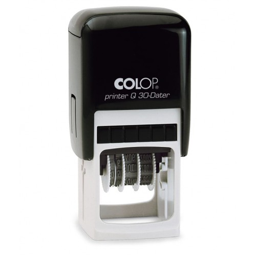 COLOP Printer Q 30 Dátum fekete önfestékező dátumbélyegző tetszőleges szöveggel